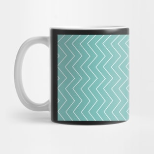 Abstract zigzag - green and white. Mug